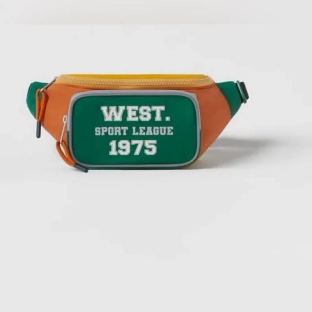 Zara 1975 Green and Orange toddler belt bag